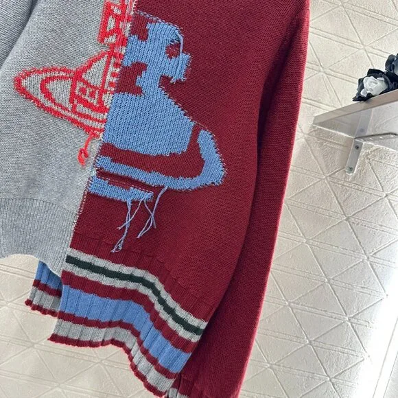 Vivienne Westwood 2025 New Arrival Saturn Patchwork Knit Sweater - Picture 8 of 8